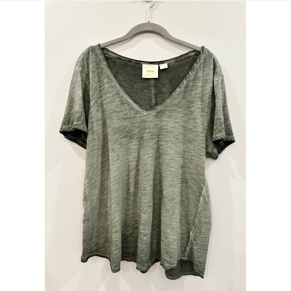 Maeve Anthropologie Green Cotton Tshirt Large